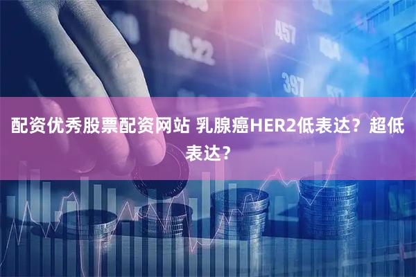 配资优秀股票配资网站 乳腺癌HER2低表达？超低表达？